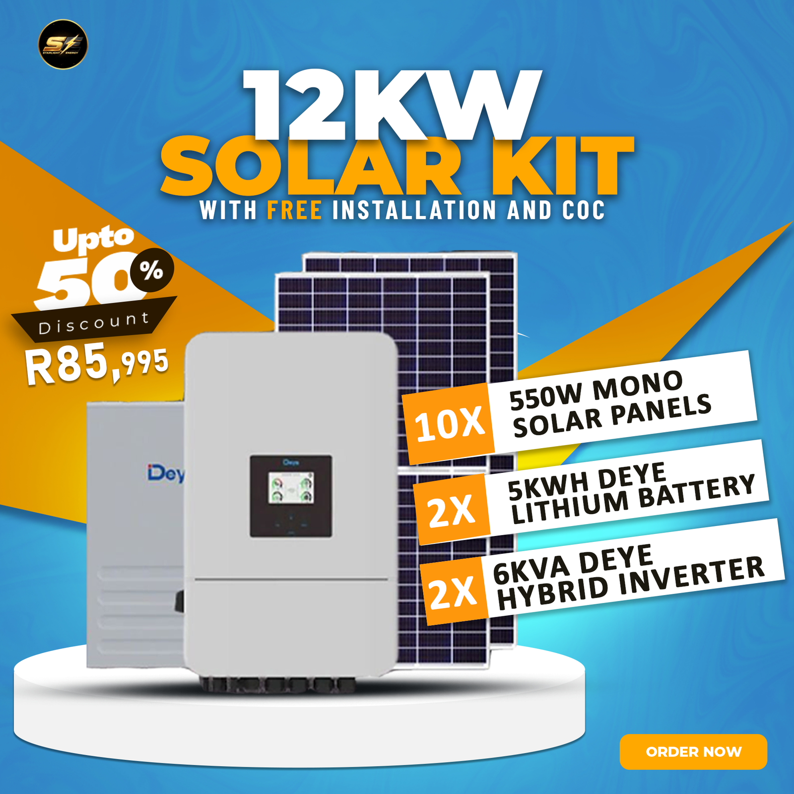 12KW DEYE SUPER SALE SOLAR SYSTEM